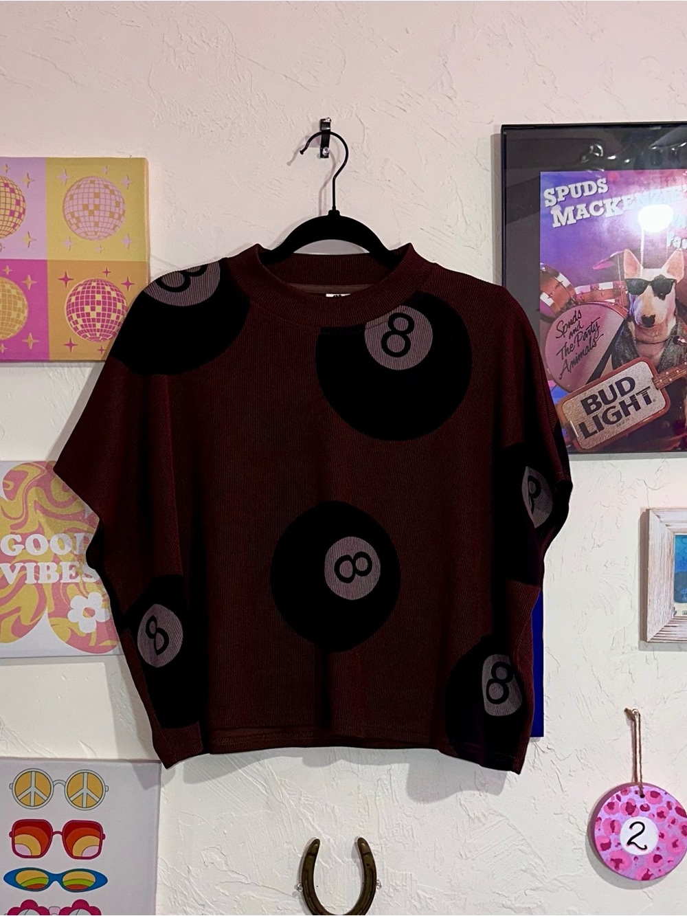 Eight Ball Graphic Sweater - Black & Brown 8ball